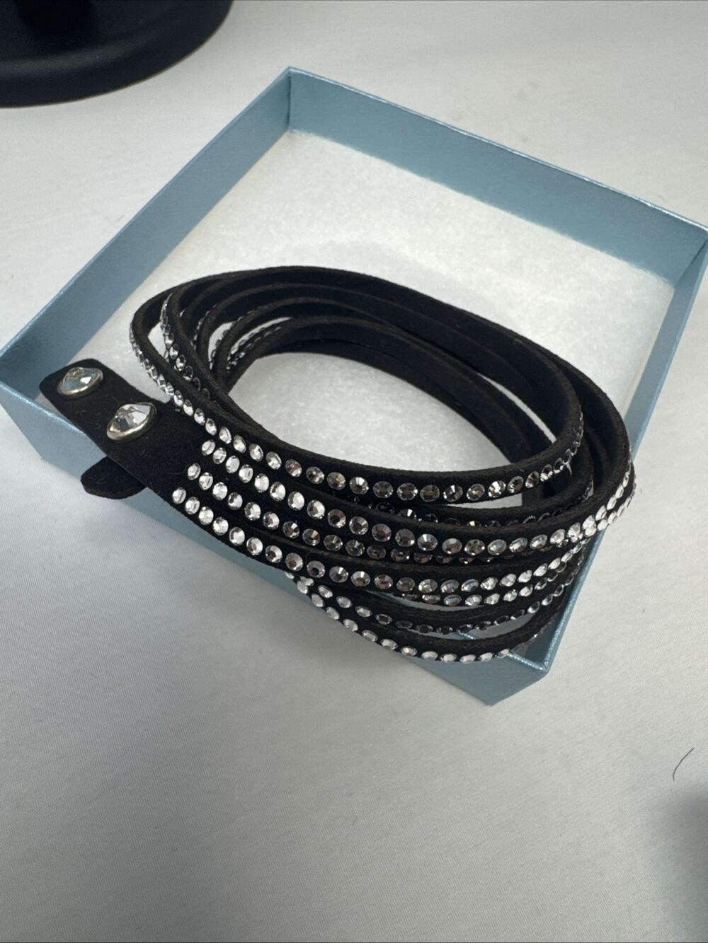 Swarovski Slake Black Crystal Wrap Bracelet Multi-Strand Collector's Item